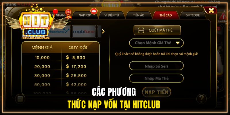 Nạp Tiền HITCLUB - Các Phương Thức Phổ Biến Tại Cổng Game 1 Các phương thức giao dịch tại HITCLUB